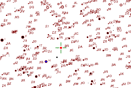 Identification sketch for variable star TU-HYA (TU HYDRAE) on the night of JD2453072.