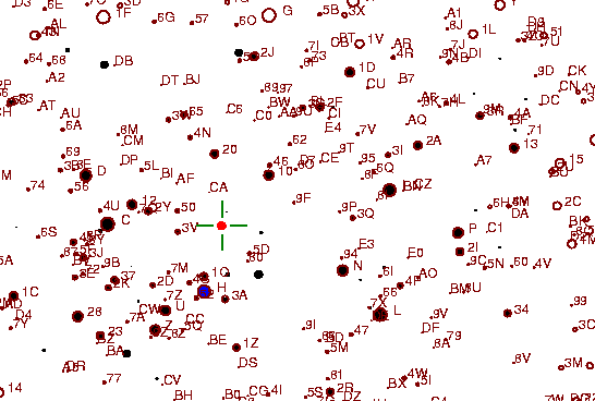Identification sketch for variable star TZ-AUR (TZ AURIGAE) on the night of JD2453072.