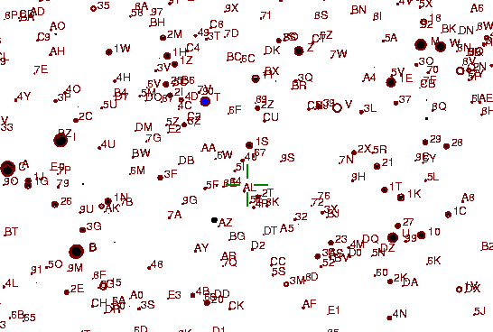 Identification sketch for variable star U-CNC (U CANCRI) on the night of JD2453072.