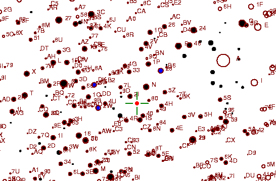 Identification sketch for variable star UY-GEM (UY GEMINORUM) on the night of JD2453072.