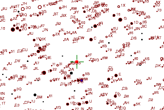 Identification sketch for variable star V-AUR (V AURIGAE) on the night of JD2453072.