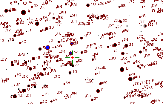Identification sketch for variable star V-GEM (V GEMINORUM) on the night of JD2453072.
