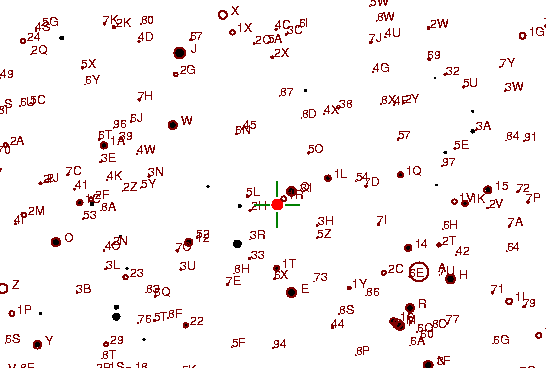 Identification sketch for variable star V-LEO (V LEONIS) on the night of JD2453072.