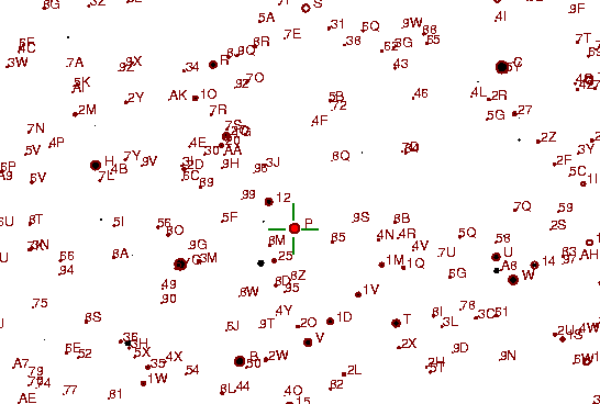 Identification sketch for variable star V-UMA (V URSAE MAJORIS) on the night of JD2453072.