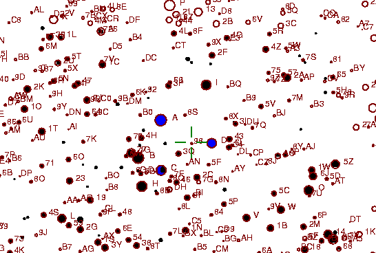 Identification sketch for variable star VV-GEM (VV GEMINORUM) on the night of JD2453072.