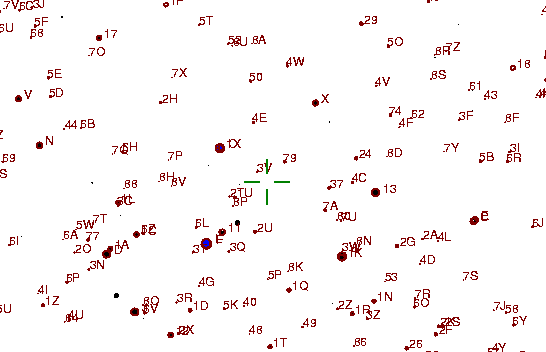 Identification sketch for variable star W-UMA (W URSAE MAJORIS) on the night of JD2453072.