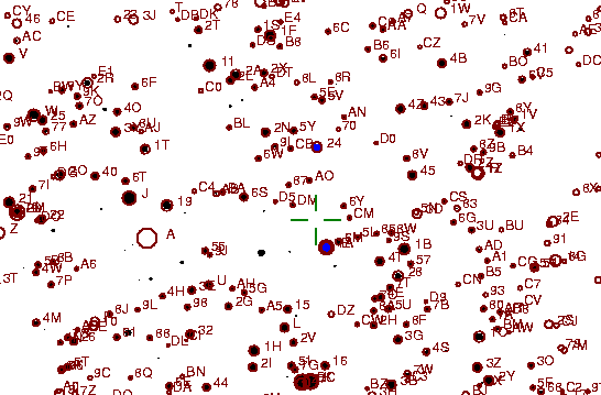 Identification sketch for variable star WZ-CMI (WZ CANIS MINORIS) on the night of JD2453072.