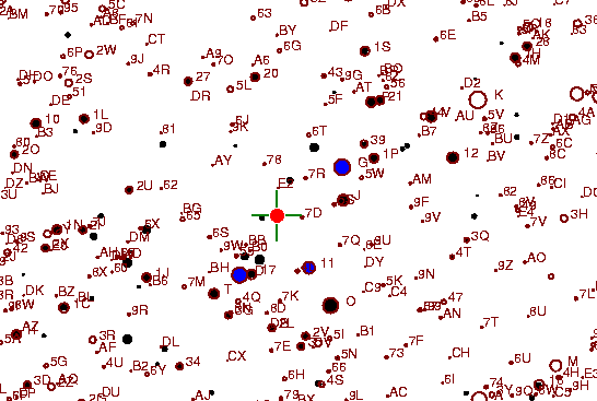 Identification sketch for variable star WZ-GEM (WZ GEMINORUM) on the night of JD2453072.
