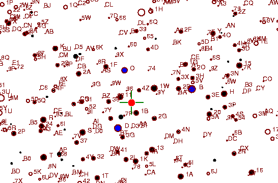 Identification sketch for variable star Y-GEM (Y GEMINORUM) on the night of JD2453072.