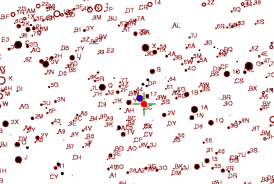 Identification sketch for variable star Z-AUR (Z AURIGAE) on the night of JD2453072.