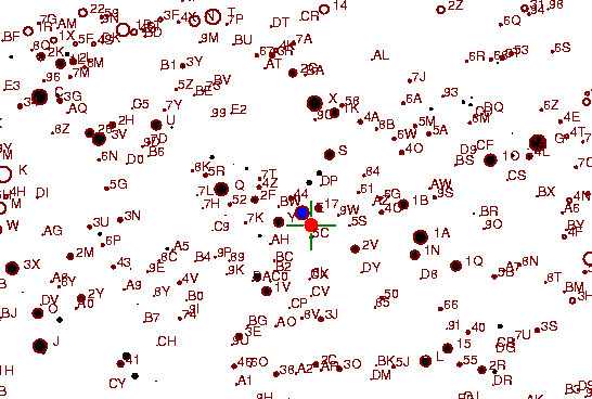 Identification sketch for variable star Z-AUR (Z AURIGAE) on the night of JD2453072.