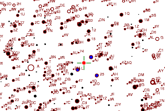 Identification sketch for variable star ZZ-GEM (ZZ GEMINORUM) on the night of JD2453072.