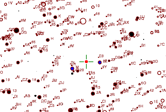 Identification sketch for variable star AM-GEM (AM GEMINORUM) on the night of JD2453093.