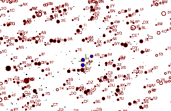 Identification sketch for variable star AM-TAU (AM TAURI) on the night of JD2453093.