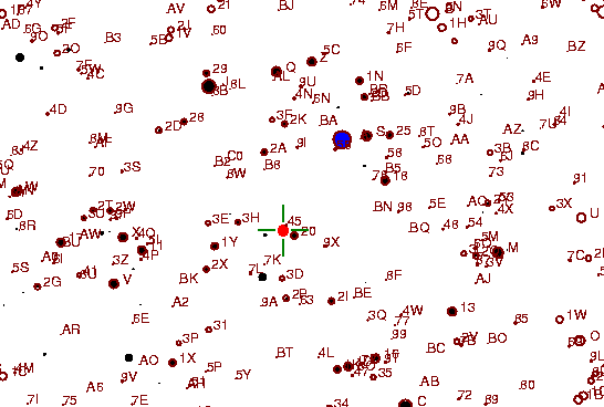 Identification sketch for variable star AV-HYA (AV HYDRAE) on the night of JD2453093.