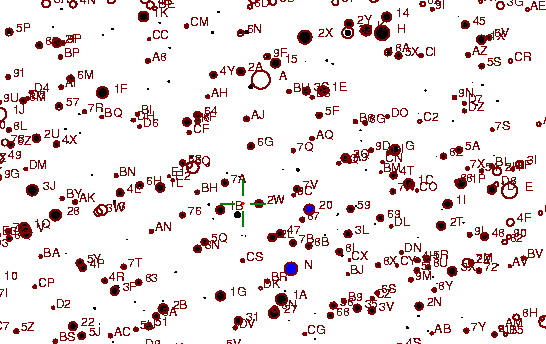 Identification sketch for variable star BI-MON (BI MONOCEROTIS) on the night of JD2453093.