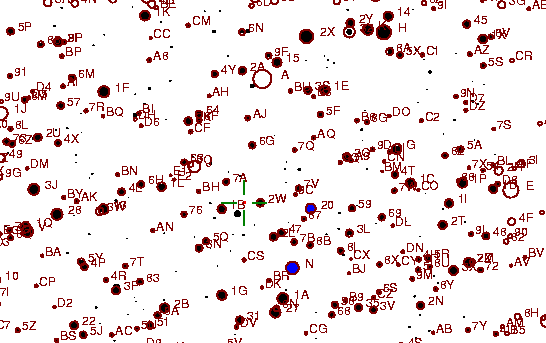 Identification sketch for variable star BI-MON (BI MONOCEROTIS) on the night of JD2453093.