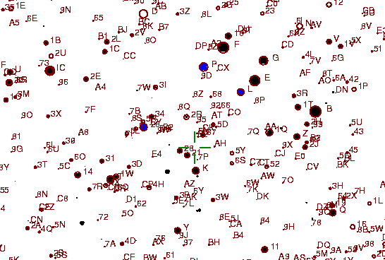 Identification sketch for variable star BP-GEM (BP GEMINORUM) on the night of JD2453093.
