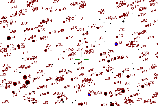 Identification sketch for variable star GK-MON (GK MONOCEROTIS) on the night of JD2453093.
