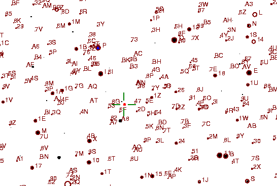 Identification sketch for variable star IK-TAU (IK TAURI) on the night of JD2453093.