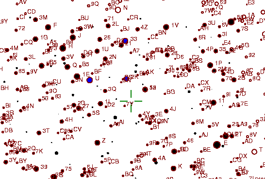 Identification sketch for variable star KZ-GEM (KZ GEMINORUM) on the night of JD2453093.