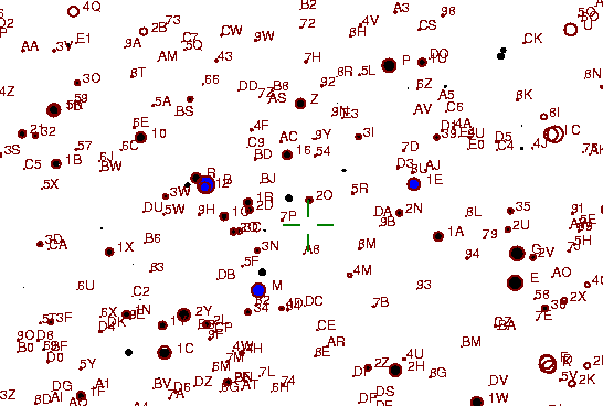 Identification sketch for variable star OV-TAU (OV TAURI) on the night of JD2453093.