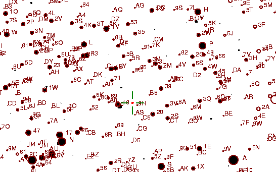 Identification sketch for variable star PQ-GEM (PQ GEMINORUM) on the night of JD2453093.