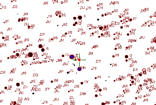 Identification sketch for variable star RR-GEM (RR GEMINORUM) on the night of JD2453093.