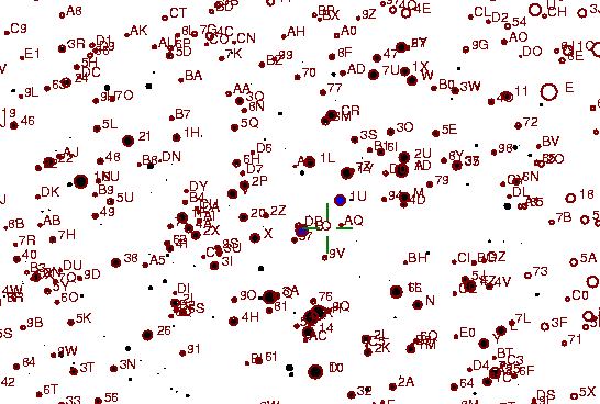 Identification sketch for variable star RR-MON (RR MONOCEROTIS) on the night of JD2453093.