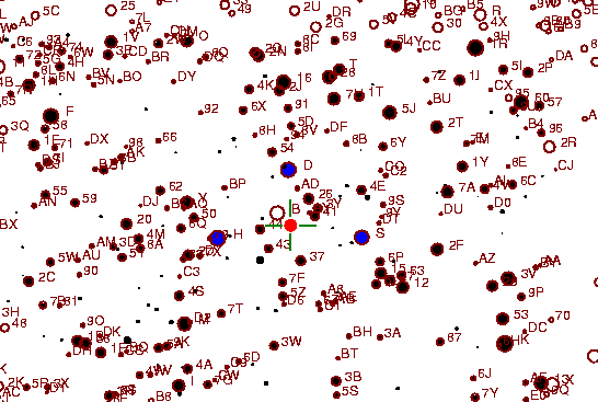 Identification sketch for variable star RT-GEM (RT GEMINORUM) on the night of JD2453093.