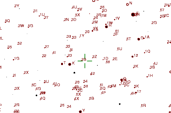 Identification sketch for variable star RU-LMI (RU LEONIS MINORIS) on the night of JD2453093.