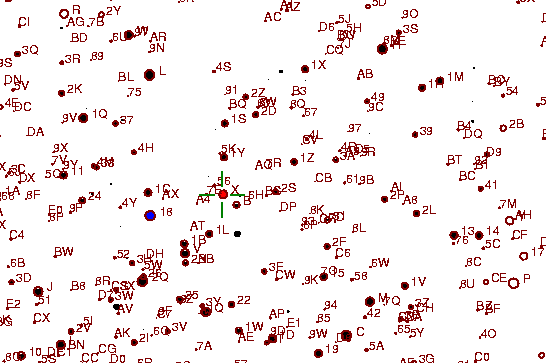 Identification sketch for variable star RU-LYN (RU LYNCIS) on the night of JD2453093.