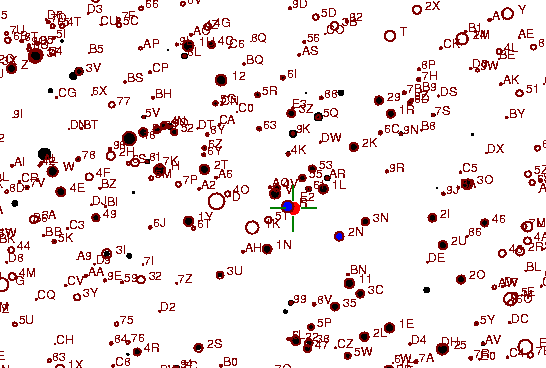 Identification sketch for variable star RW-GEM (RW GEMINORUM) on the night of JD2453093.
