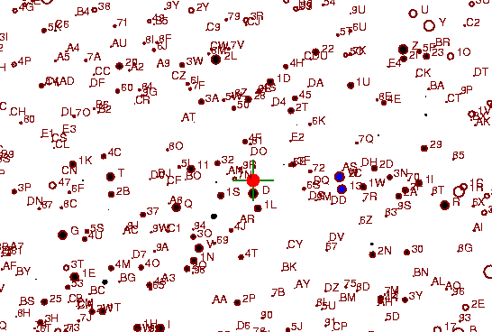 Identification sketch for variable star RW-TAU (RW TAURI) on the night of JD2453093.