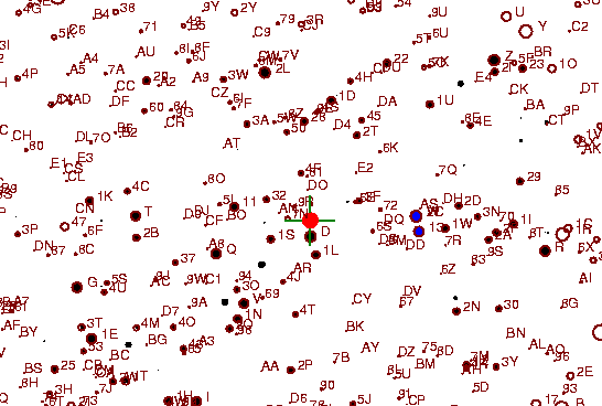Identification sketch for variable star RW-TAU (RW TAURI) on the night of JD2453093.