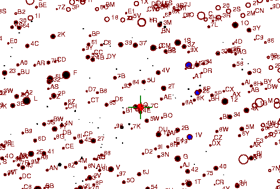 Identification sketch for variable star SS-GEM (SS GEMINORUM) on the night of JD2453093.
