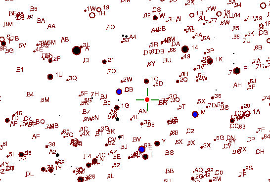 Identification sketch for variable star SU-GEM (SU GEMINORUM) on the night of JD2453093.
