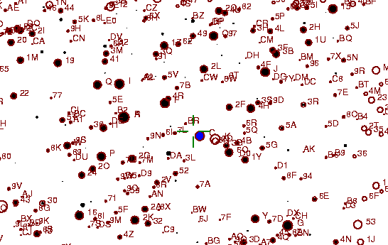 Identification sketch for variable star SU-TAU (SU TAURI) on the night of JD2453093.