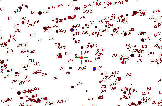 Identification sketch for variable star T-GEM (T GEMINORUM) on the night of JD2453093.