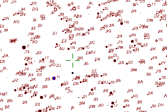 Identification sketch for variable star TU-HYA (TU HYDRAE) on the night of JD2453093.