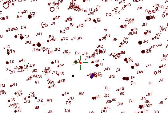 Identification sketch for variable star U-LYN (U LYNCIS) on the night of JD2453093.