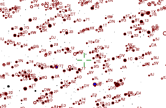 Identification sketch for variable star U-MON (U MONOCEROTIS) on the night of JD2453093.