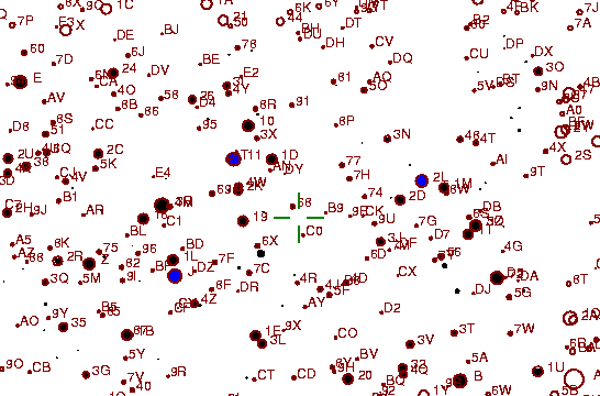 Identification sketch for variable star UV-GEM (UV GEMINORUM) on the night of JD2453093.