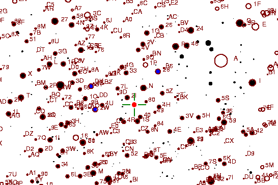 Identification sketch for variable star UY-GEM (UY GEMINORUM) on the night of JD2453093.