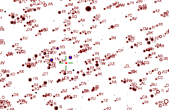 Identification sketch for variable star V-CMI (V CANIS MINORIS) on the night of JD2453093.