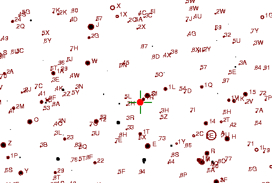 Identification sketch for variable star V-LEO (V LEONIS) on the night of JD2453093.