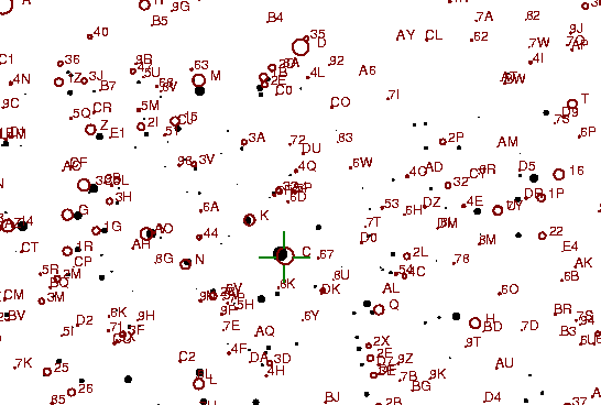 Identification sketch for variable star V-LYN (V LYNCIS) on the night of JD2453093.