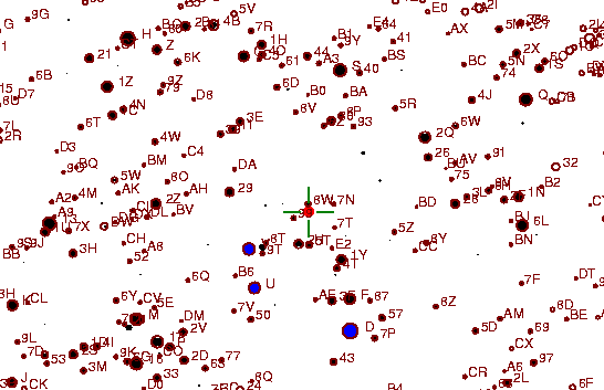 Identification sketch for variable star V-MON (V MONOCEROTIS) on the night of JD2453093.