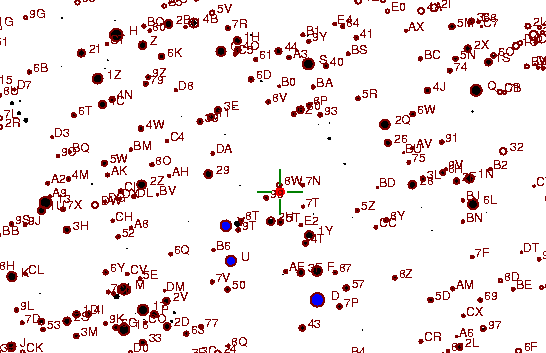 Identification sketch for variable star V-MON (V MONOCEROTIS) on the night of JD2453093.