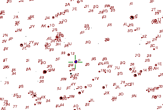 Identification sketch for variable star V-UMA (V URSAE MAJORIS) on the night of JD2453093.